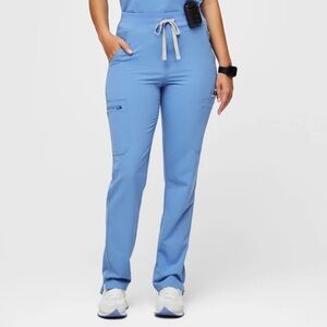 FIGS- High Waisted Yola Skinny Scrub Pants in ceil blue